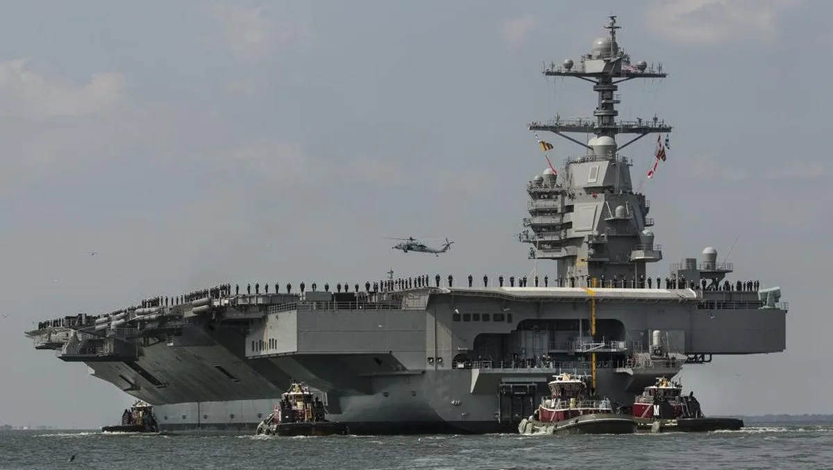 Kapal induk USS Gerald R. Ford milik Angkatan Laut Amerika Serikat