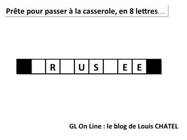 Grille de mot croisés, en 8 lettres pour prête à passer à la casserole