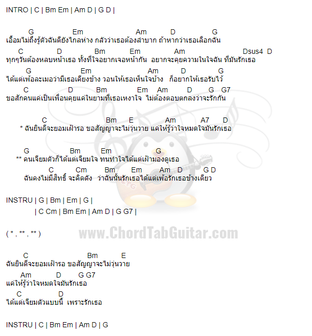 คอร์ดเพลง คนเจียมตัว - So Cool