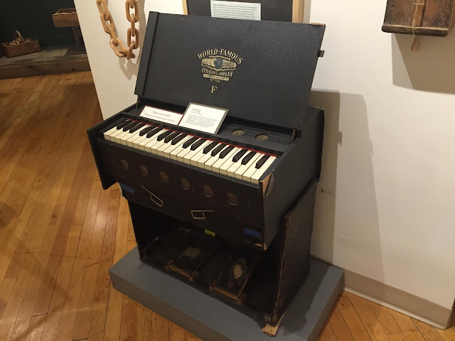 Antique Bilhorn Brothers Folding Organ Made in Chicago artifact at the Swedish American Museum in Chicago