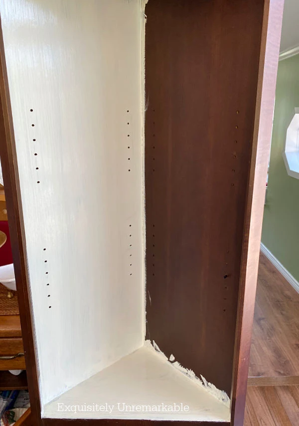Painting A Wood cabinet and peg holes show