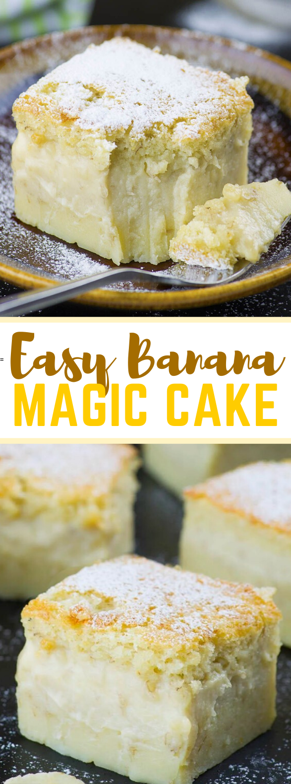 Easy Banana Magic Cake #dessert #sweets