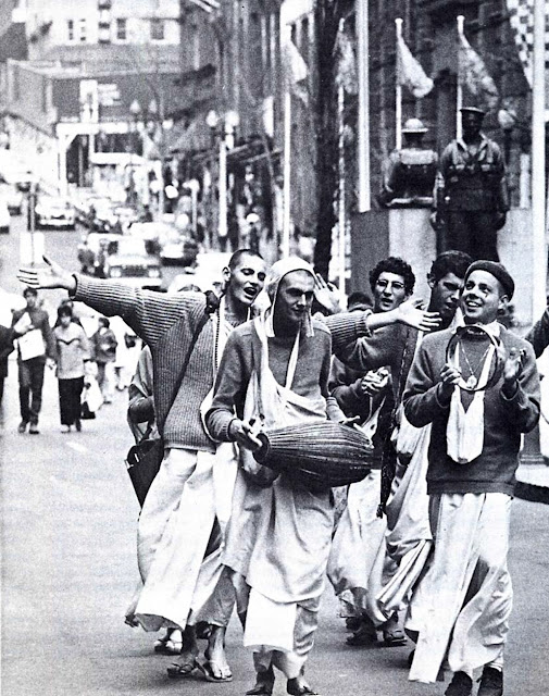 Devotees Blissfully Chanting Hare Krishna in Sydney, Australia