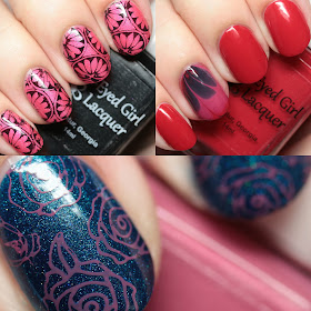 Blue-Eyed Girl Lacquer We Saw the Stars Collection Stamping and Watermarbling Nail Art