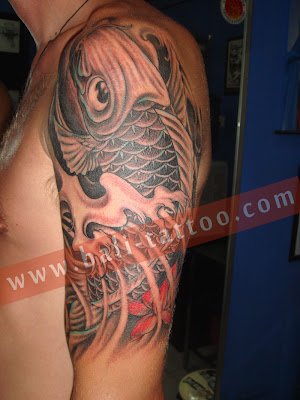 chinese goldfish tattoo. Relatively similar to goldfish