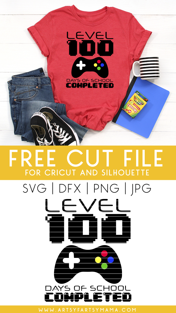 Level 100 Days of School Shirt with Free Cut File