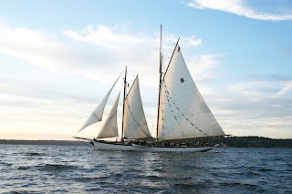 The Schooner Zodiac with U.S. Ensign Worn on Stern