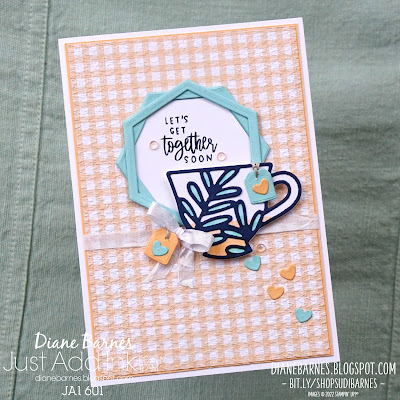 Handmade cup of tea card using Stampin Up Cup of Tea stamp set and bundle & Teacups dies, & Beautiful Shapes dies, Card by Di Barnes - Independent Demonstrator in Sydney Australia - colourmehappy - stampinupaustrallia - diecutting - cardmaking - stamping - stampinupcards