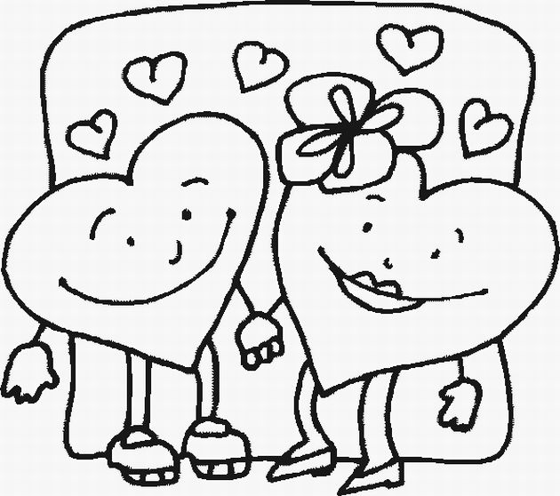 Valentine Day Coloring Picture