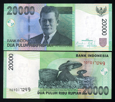  Uang bergambar Oto Iskandar Di Nata ini diterbitkan oleh Bank Indonesia semenjak tahun  35. Adakah Rp.20.000 2004/09?