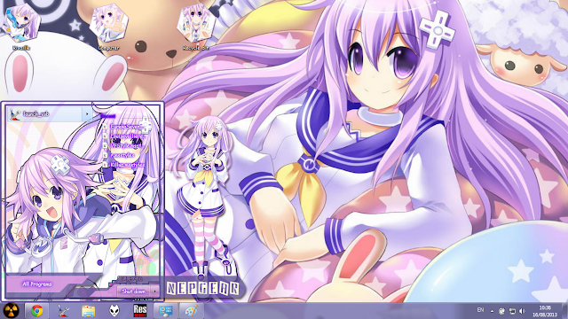 [Theme Win 7] Neptune & Nepgear - Hyperdimension Neptunia By Bashkara