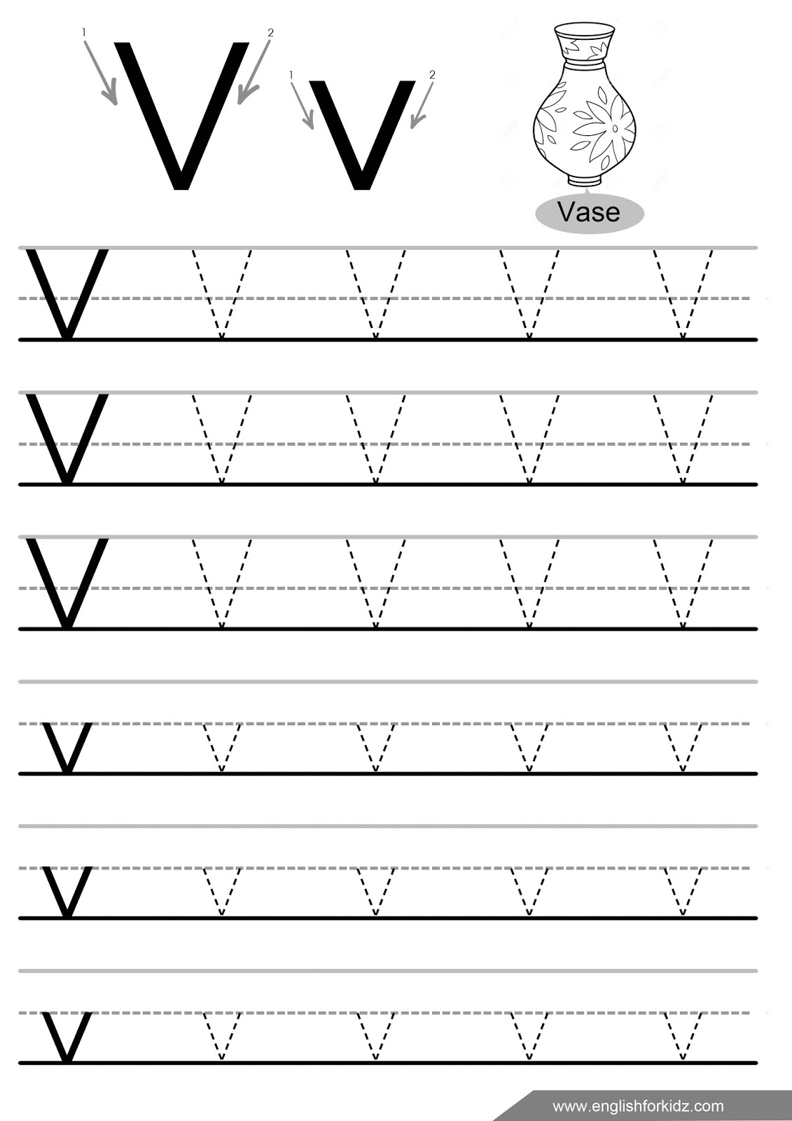 English for Kids Step by Step: Letter Tracing Worksheets ...