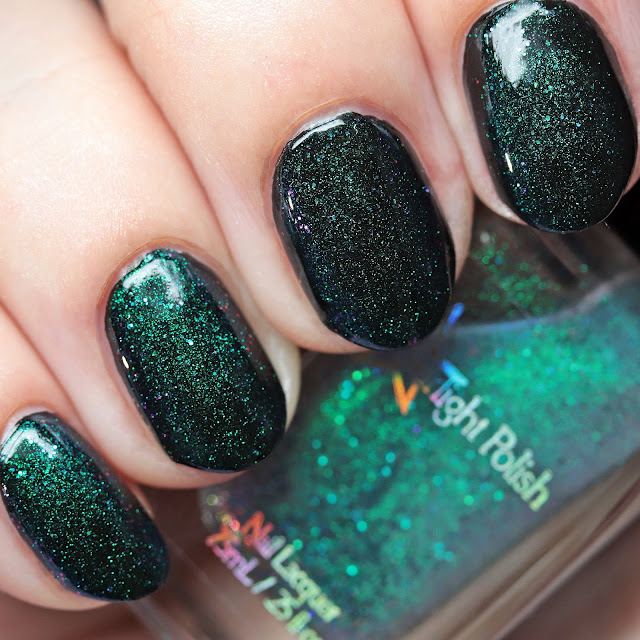 Starlight Polish Kelpie Wishes over black