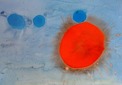 Spitting Sun, Abstract Painting by Miabo Enyadike