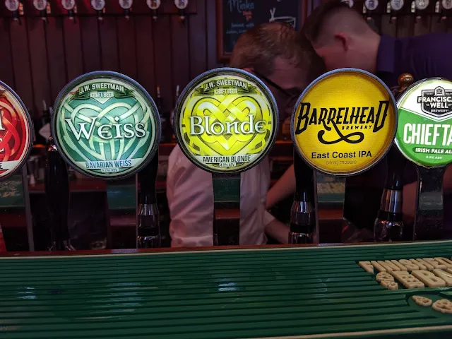 Craft beer taps in Dublin in June