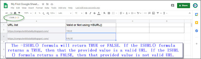 Google Sheets =ISURL() Function, isurl() in google sheet