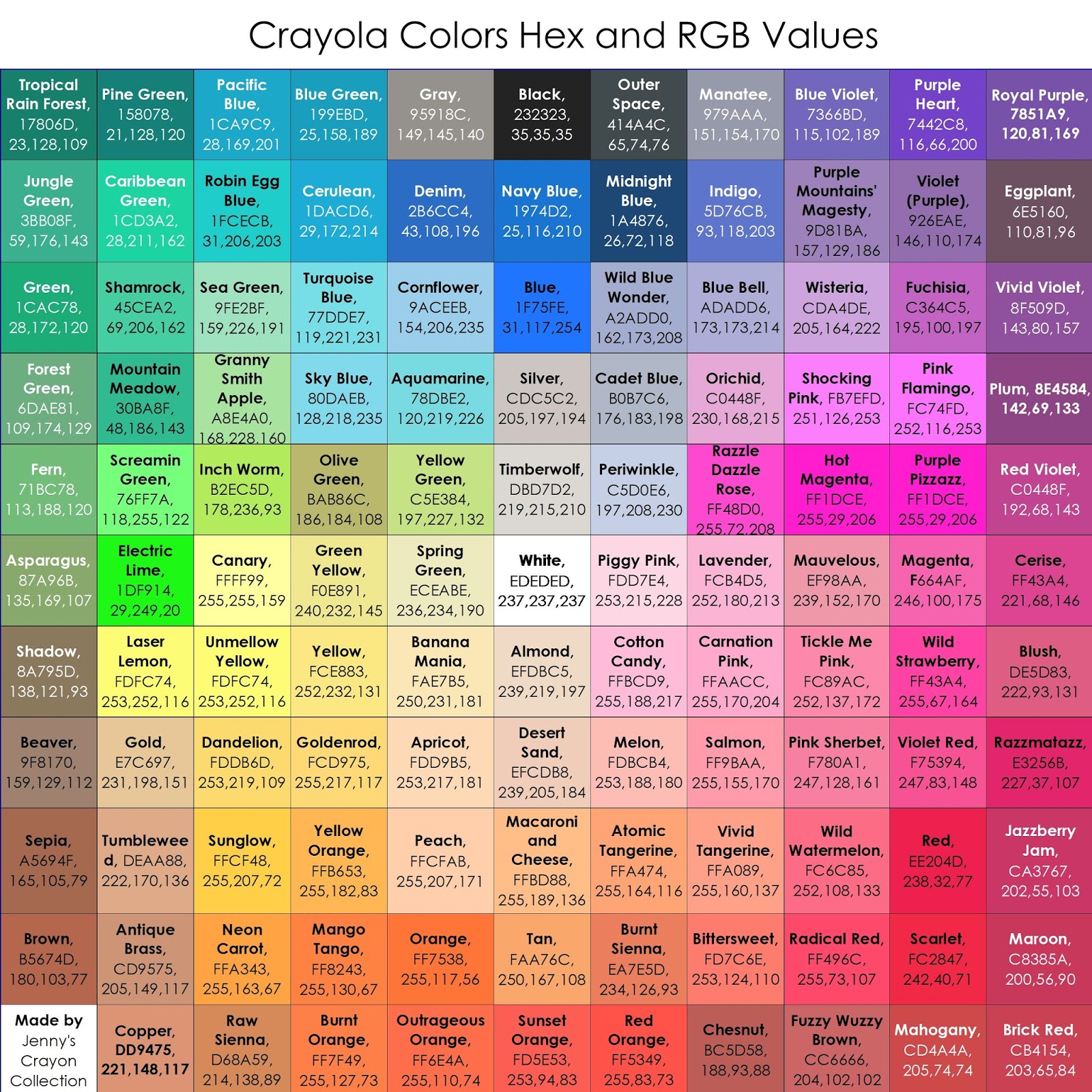 Crayola Colors List 5