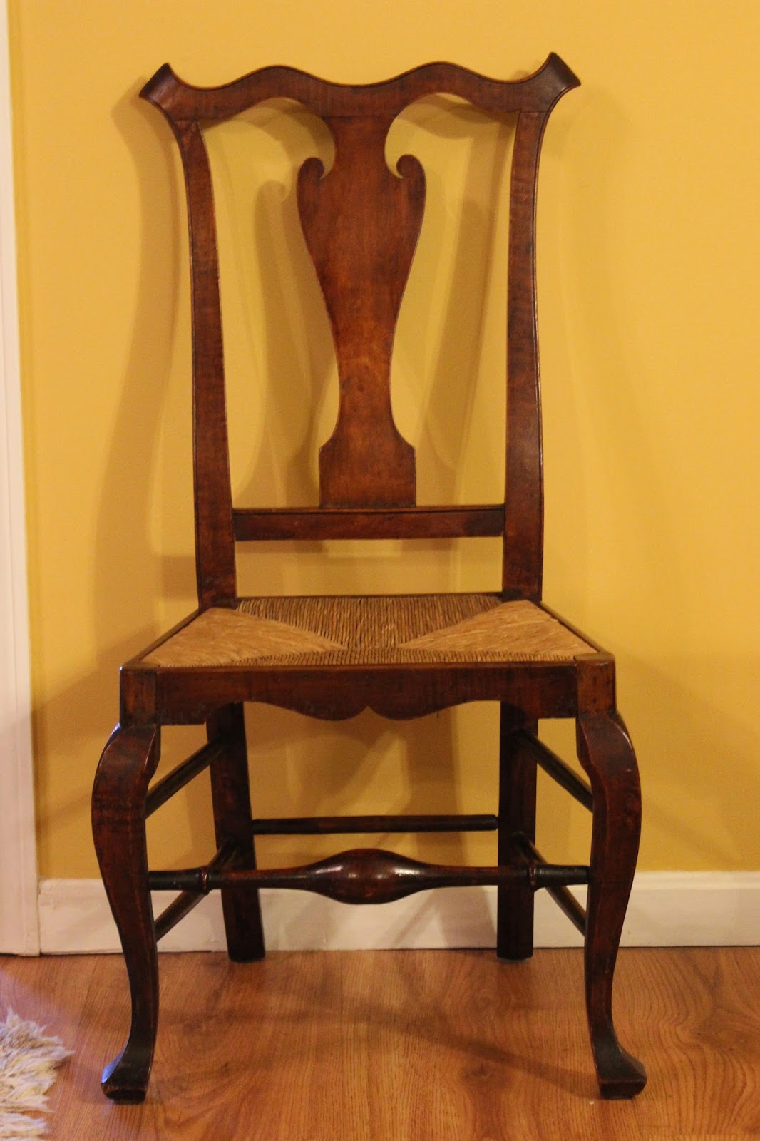 18th Century Pennsylvania Side Chair Rush Seat