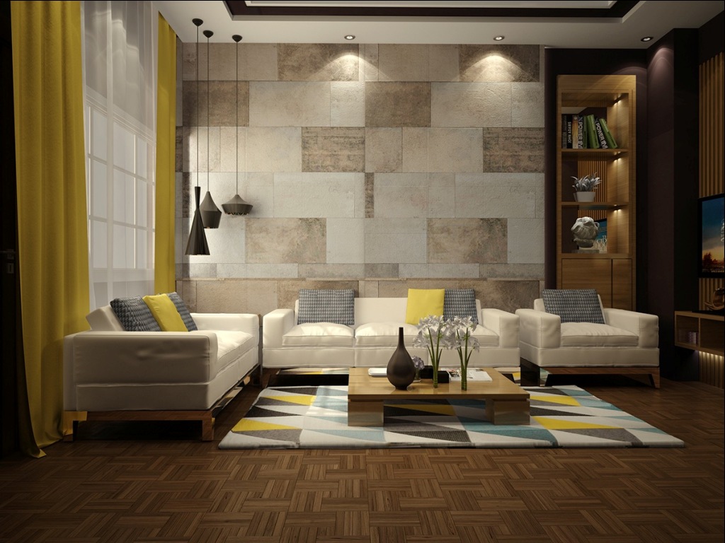 16 Living Room Kece dengan Aksen Warna Kuning Majalah Rumah