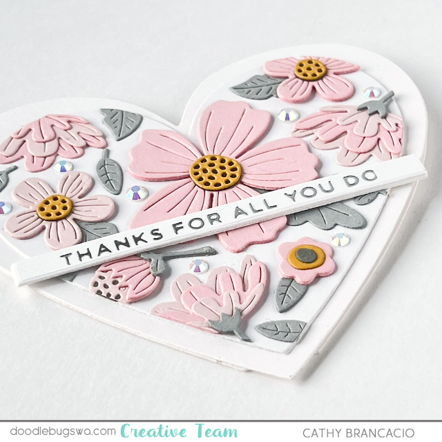 Heart shaped cards with Spellbinders be bold blooms and essentials hearts die