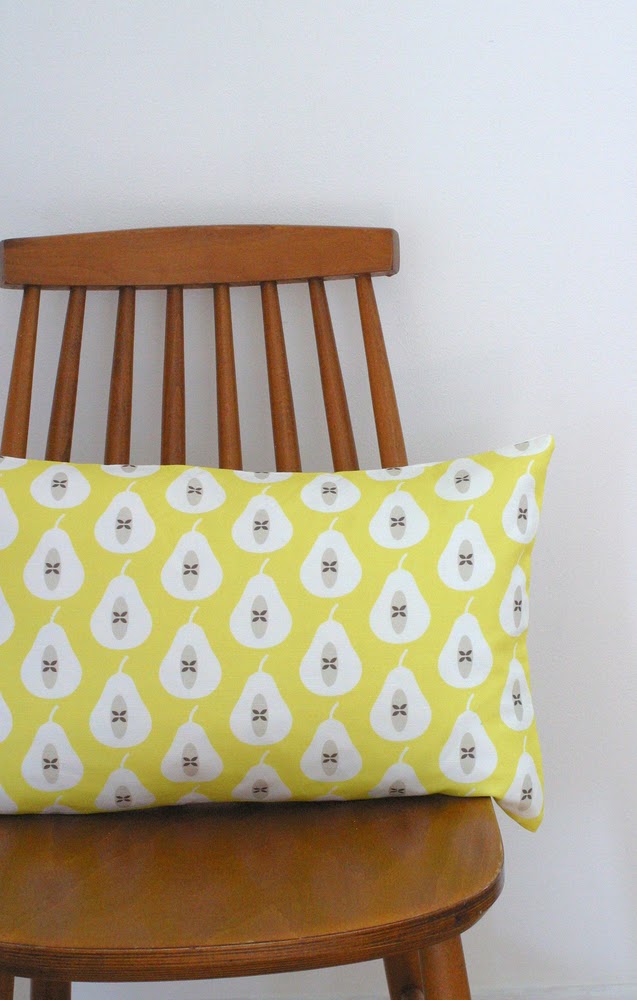 http://folksy.com/items/4434853-Yellow-Pear-Print-bolster-cushion-cover