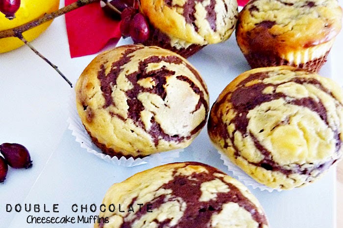 Double Chocolate Cheesecake Muffins