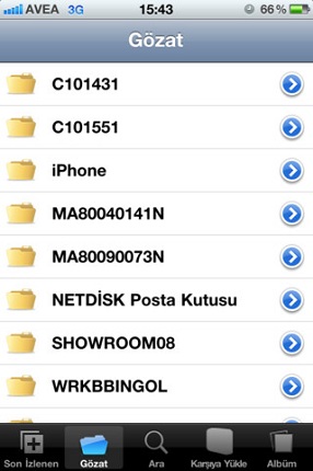 Netdisk iphone uygulaması