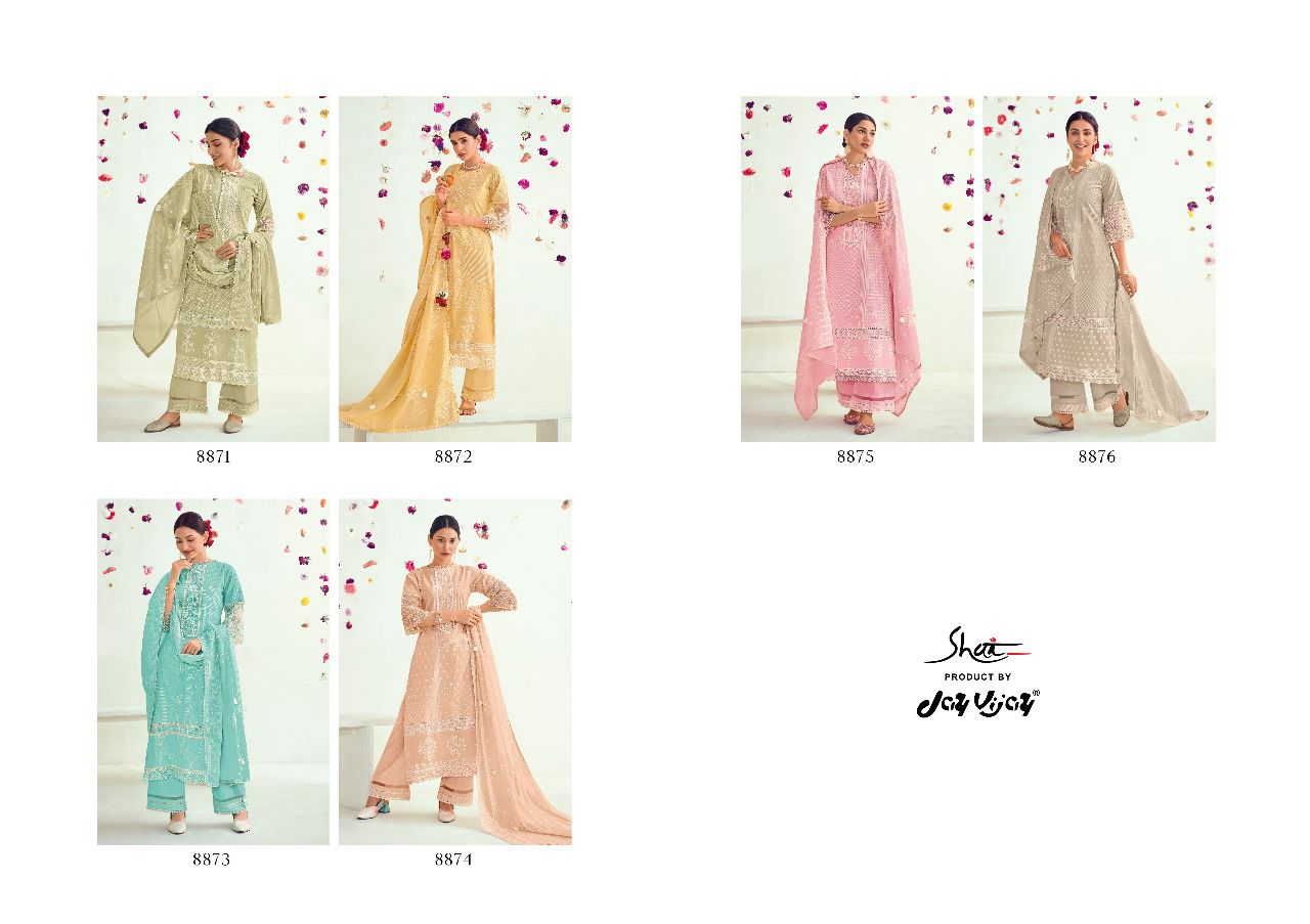 Safar-Jay Vijay Shai Cotton Khadi Lace Work Plazzo Style Suits