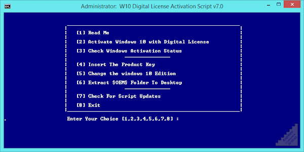 W10 Digital License Activation Script v7.0 [Latest]