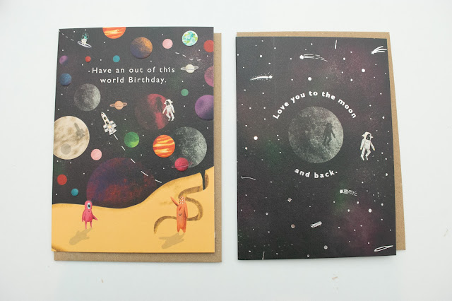 Space themed greeting cards