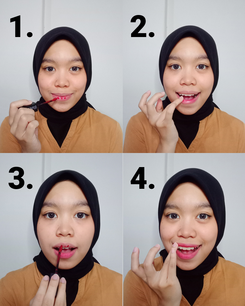 cara memakai lipstick merah