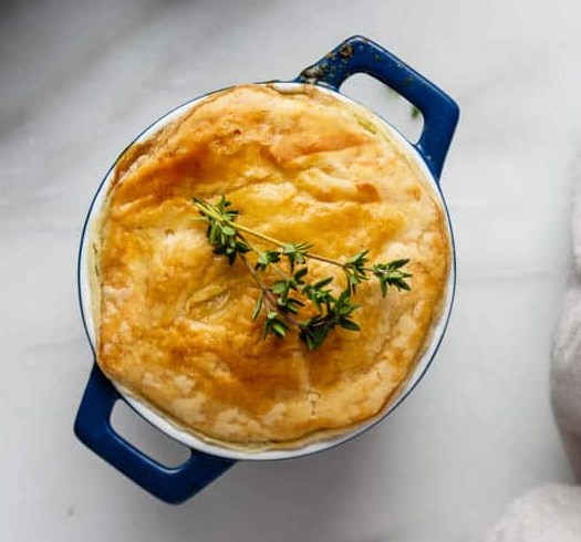 VEGGIE POT PIES WITH PUFF PASTRY CRUST #vegetarian #protein