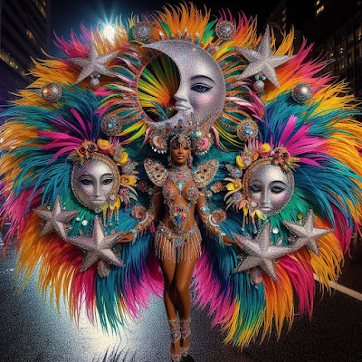 Mystic Sun, Moon and Stars junkanoo costume