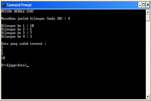 Metoda Pengurutan Bubble Sort Dengan Bahasa C - Gambar5