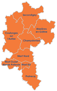 Cartographie de la 1ère circonscription législative des Deux-Sèvres