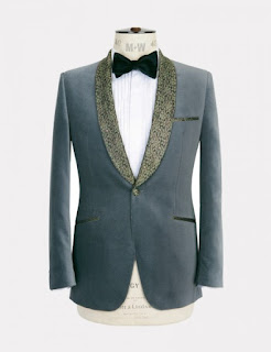 Grey Texture Cord Evening Jacket Marc Wallace