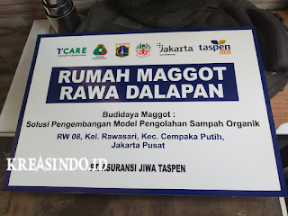 Plang Nama Besi pesanan Kenarya T.CARE di Cempaka Putih Jakarta