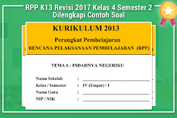 Rpp K13 Revisi 2017 Kelas 4 Semester 2 Dilengkapi Pola Soal