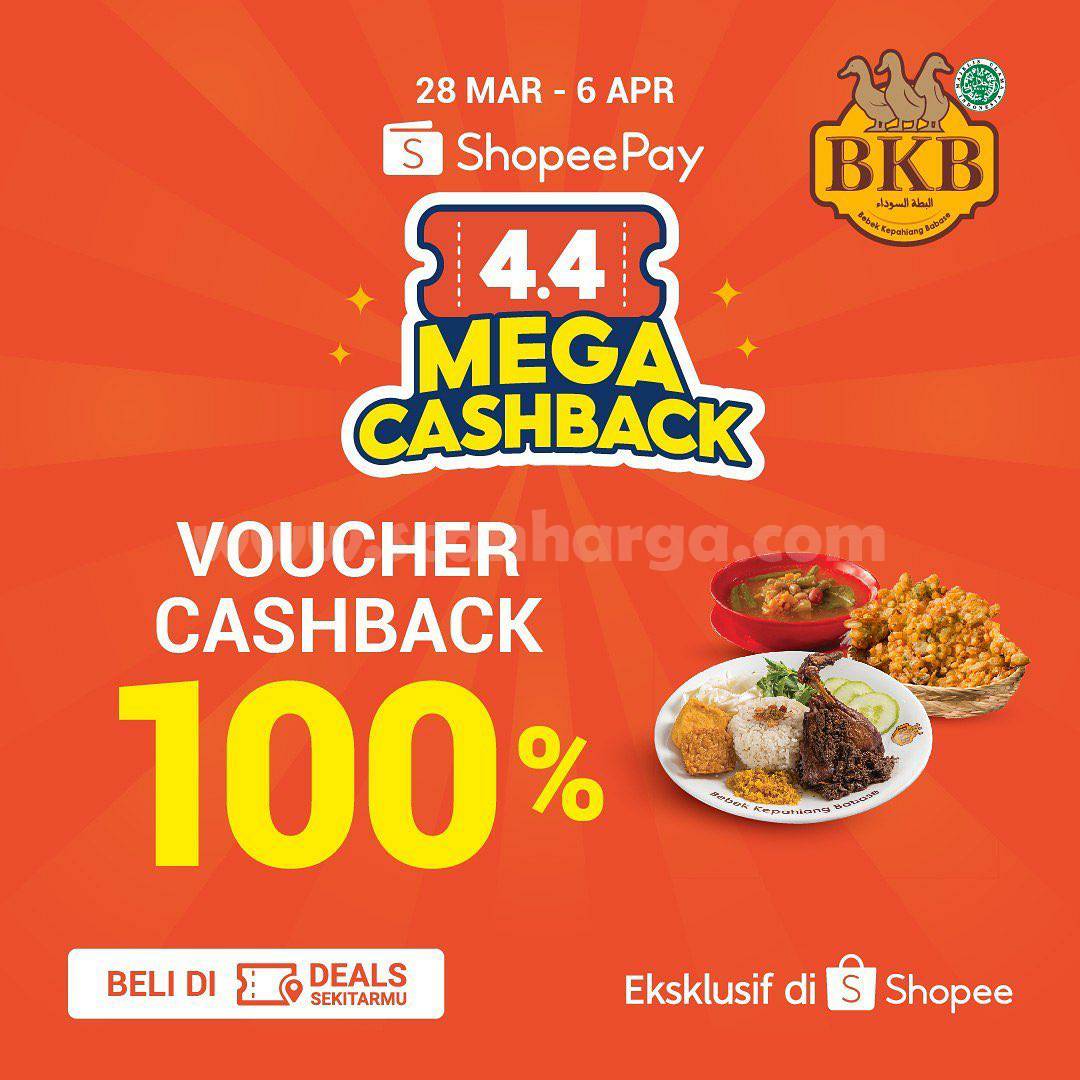 Promo BEBEK BKB Voucher Deals SHOPEEPAY 4.4 MEGA CASHBACK 100%