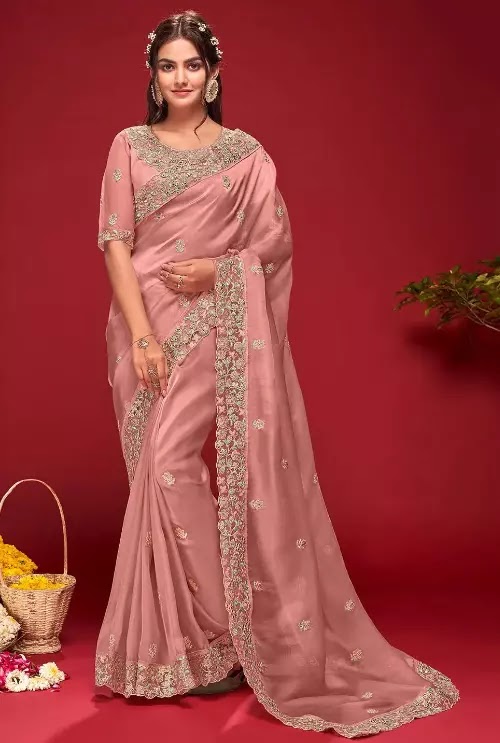 Pink Saree Collection, bgsraw fashion hindi