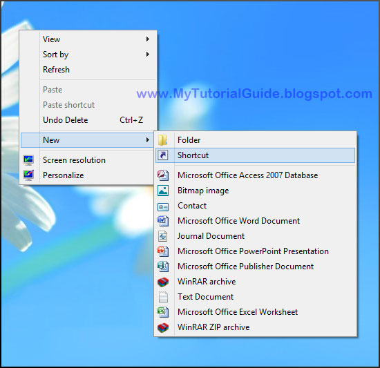 How to make shutdown shortcut on windows eight 8 (1)
