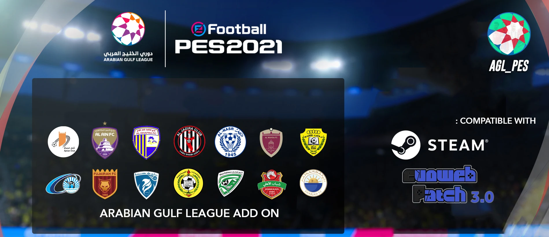 PES 2021 Arabian Gulf League Add On For EvoWeb Patch 2021 [version 3.0]