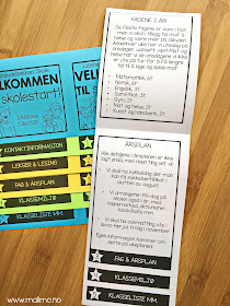 Malimo - Infobrettebok til skolestart. En kjempepraktisk måte å dele ut info til foreldre og elever. Henger fint på kjøleskapet! Fyll rett inn i malen