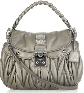 Miu Miu pewter Matelasse Coffer Bag