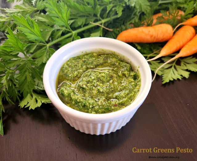 images of Carrot Top Pesto Recipe / Carrot Greens Pesto Recipe - Easy Pesto Recipe