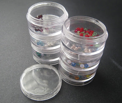 Space Saver Bead Storage Jars with Swarovski Birthstones