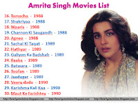 actress amrita singh, tamacha, shukriyaa, waaris, charnon ki saugandh, agnee, sachai ki taqat, hathyar, galiyon ka badshah, ilaaka, batwara, toofan, jaadugar, veeru dada, karishma kali kaa, maut ke farishtey