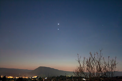 Venus i Júpiter - 3/03/2023 19:49 des de prop del Parc de l'Agulla, Manresa