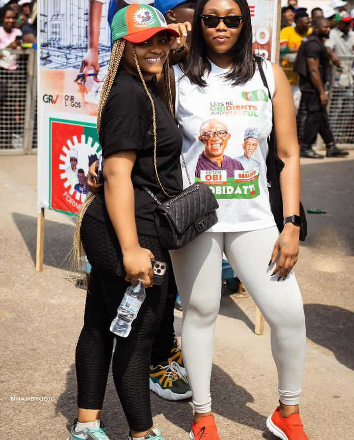 "Obi girls" - Bbnaija Tega says as she shared new photos from Peter Obi's rally