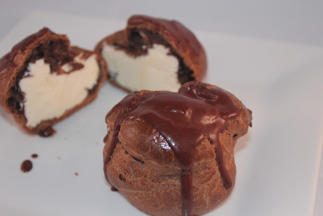 Chocolate cream puffs